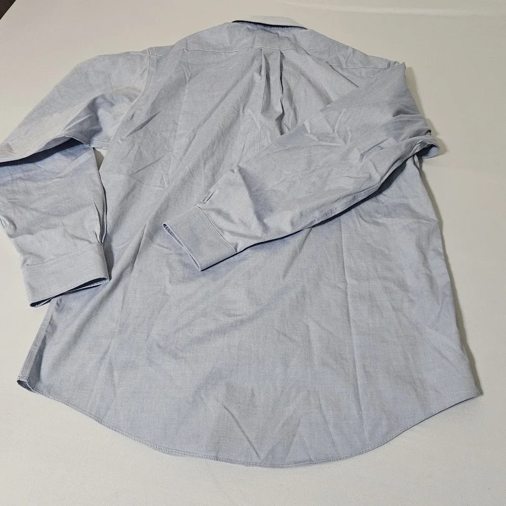 Brooks Bros Blue Dress Shirt Mens M Madison Non-Iron EUC‎ Oxford 15.5 34 Supima